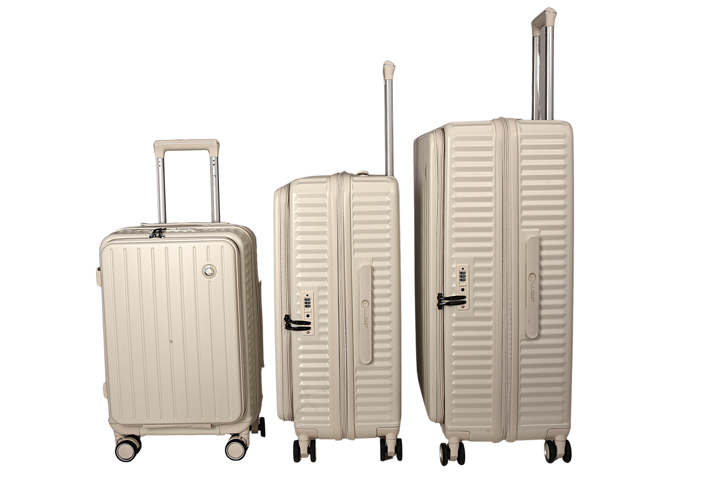 LUGGIT SFO 2.0 Premium Trolley Bag ,SmartView Wide Opening Design,TSA Lock, Polycarbonate Hard Shell, Cream White (Copy)