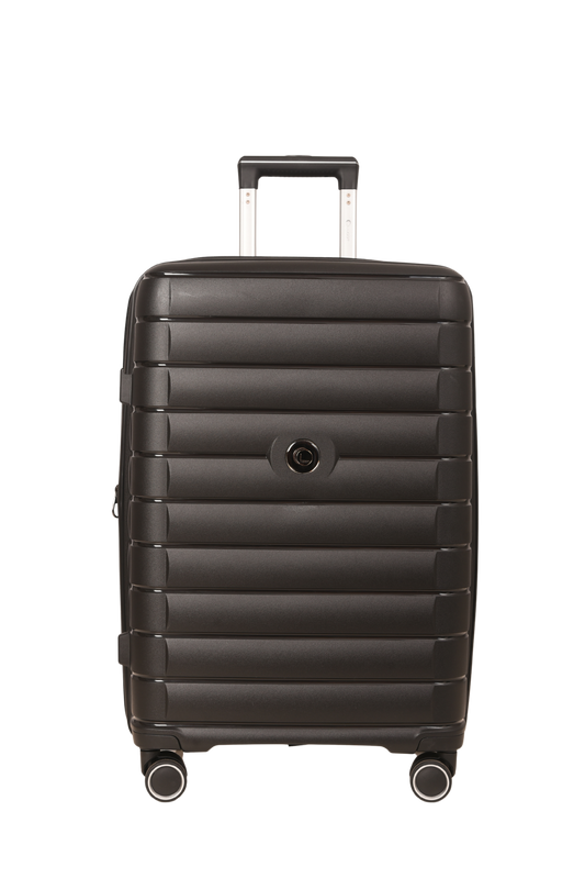 LUGGIT Kyoto , Double zipper & Expandable  Design Cabin ,Medium,Large suitcase Black