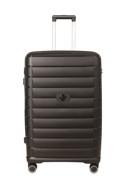 LUGGIT Kyoto , Double zipper & Expandable  Design Cabin ,Medium,Large suitcase Black
