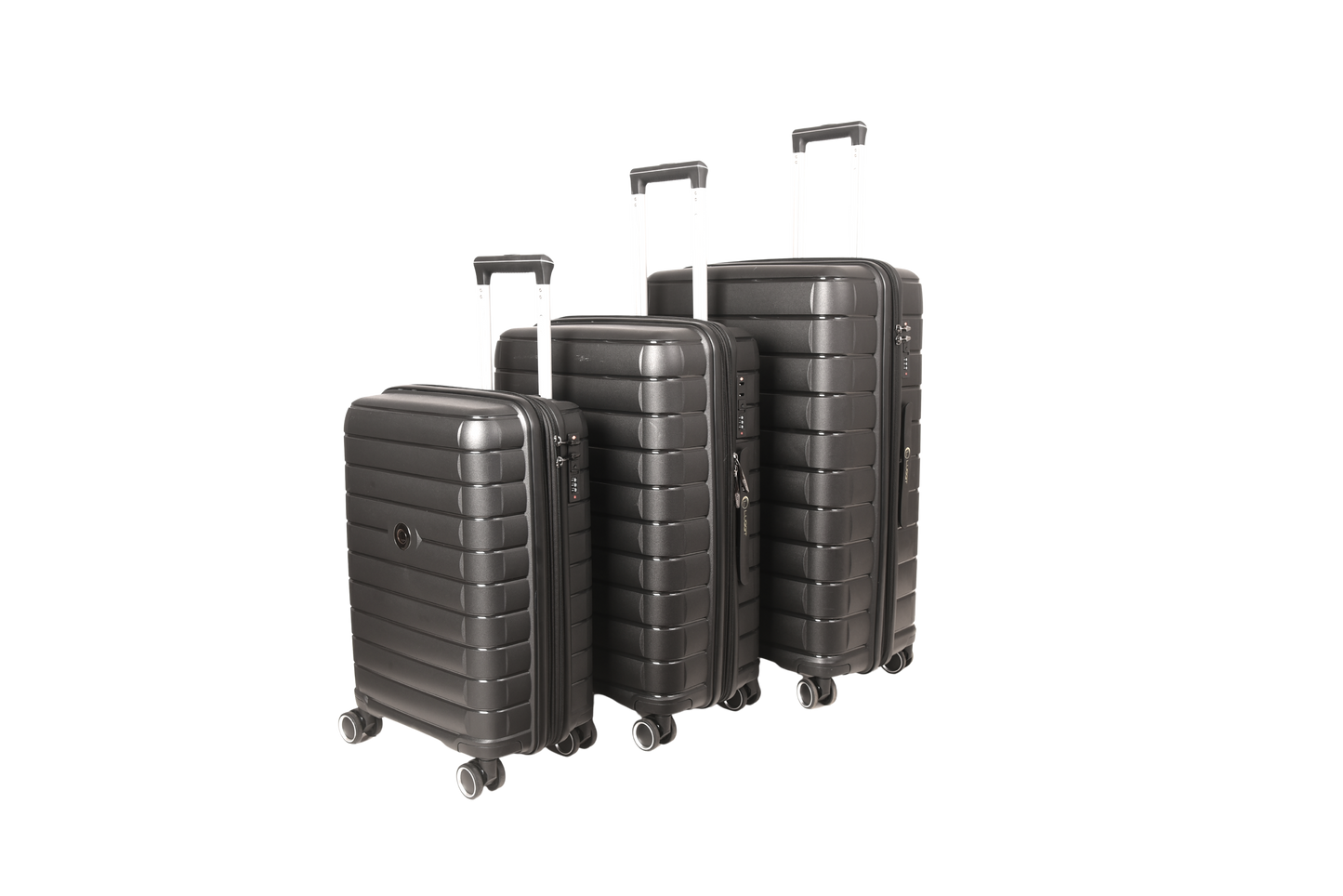 LUGGIT Kyoto  Luggage Set of 3 , Double zipper & Expandable  Design cabin ,Medium, Large Black
