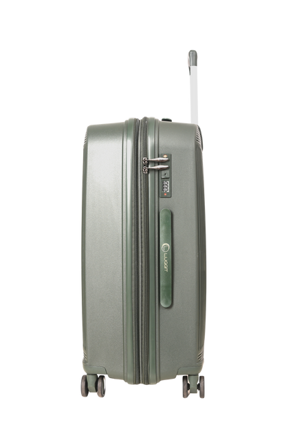 LUGGIT -Nagoya  luggage set of 3 Double zipper & Expandable  Design , Deep green