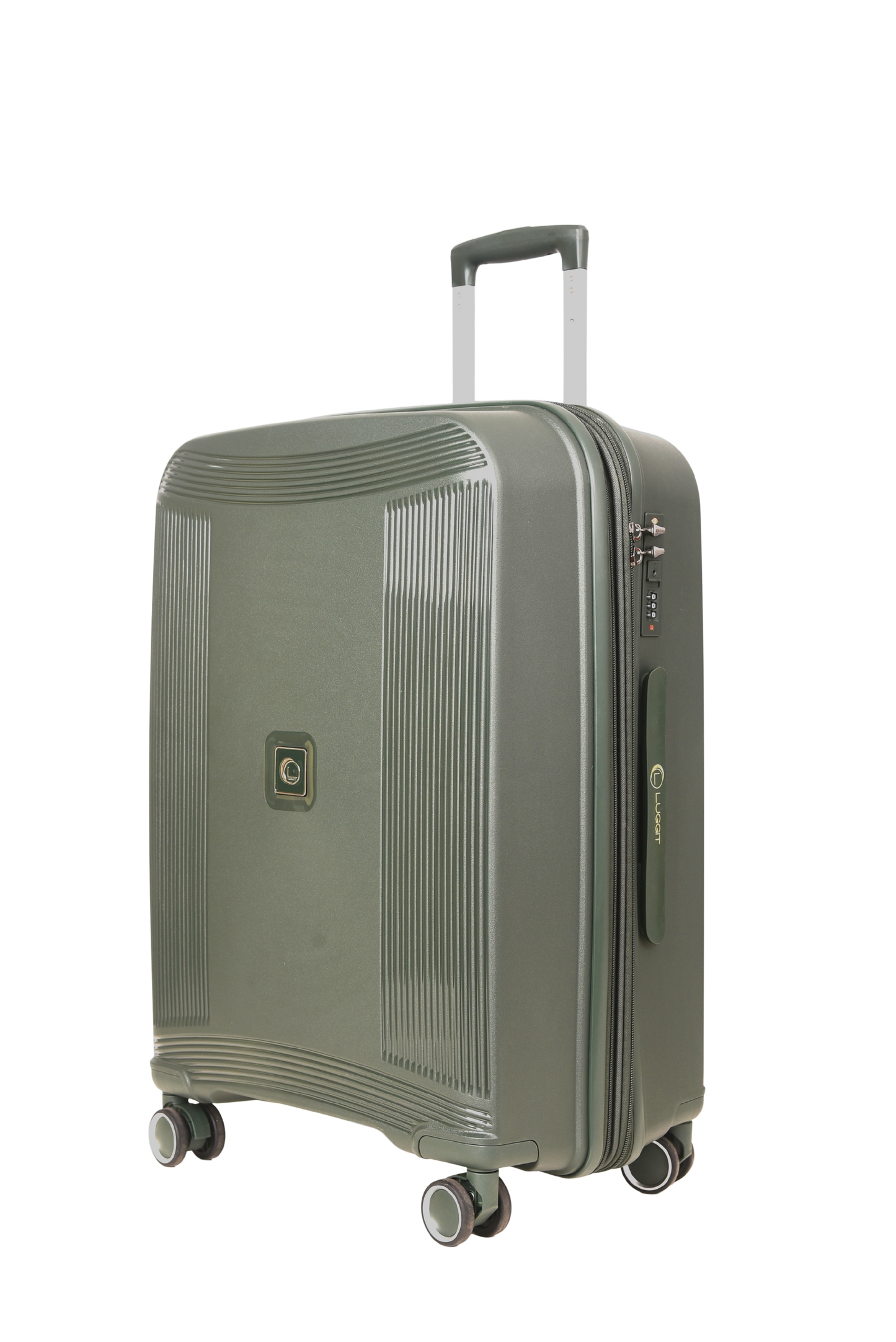 LUGGIT -Nagoya  luggage set of 3 Double zipper & Expandable  Design , Deep green