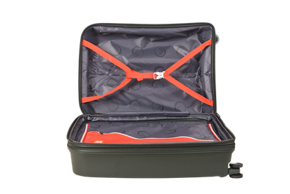 LUGGIT -Nagoya  luggage set of 3 Double zipper & Expandable  Design , Deep green
