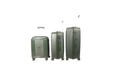 LUGGIT -Nagoya  luggage set of 3 Double zipper & Expandable  Design , Deep green