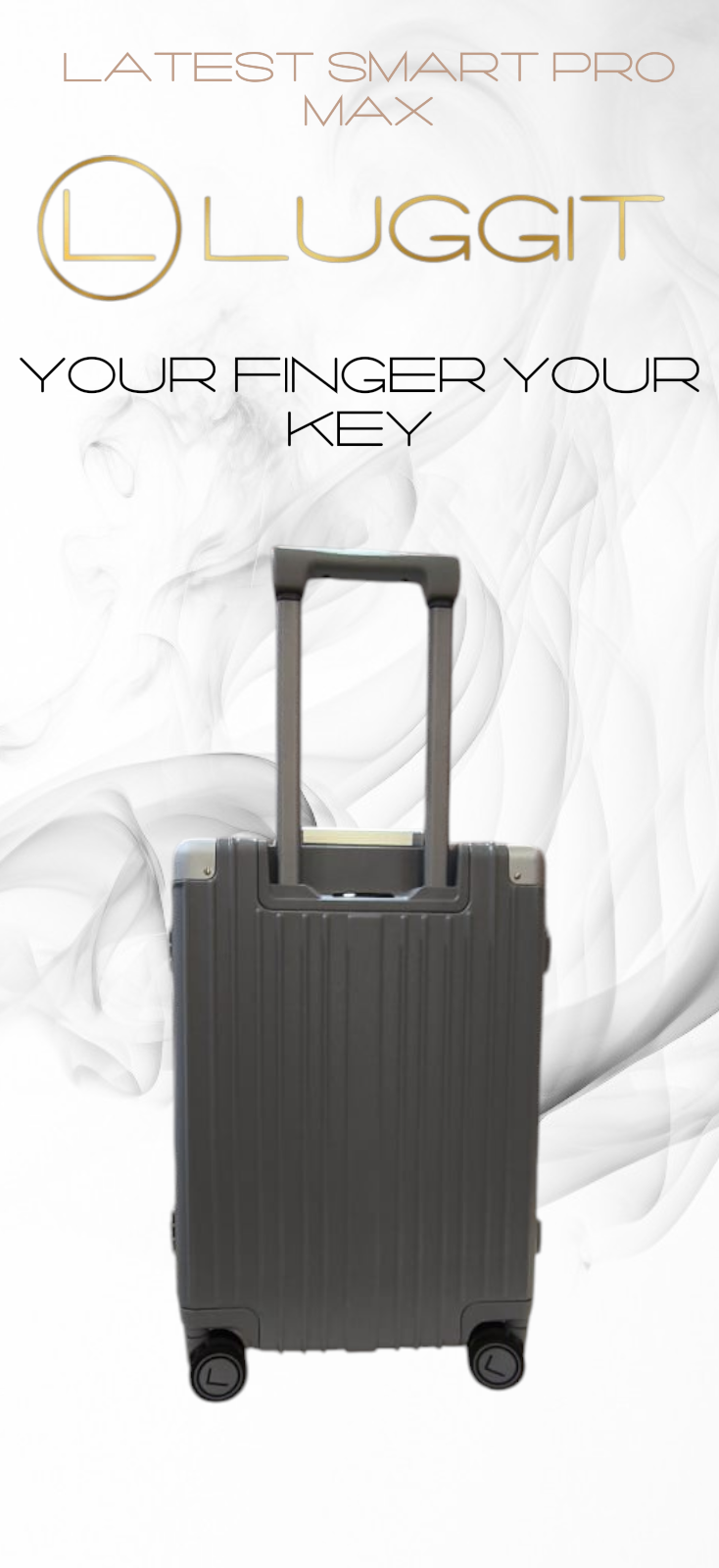 LUGGIT Smart "Pro MAX" Finger Print Unlock - With Triple Protection cabin/Check-in Trolley bag