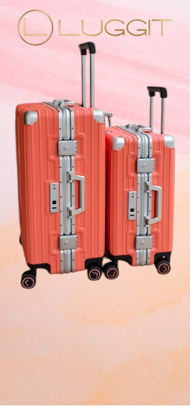 LUGGIT Smart "Pro MAX" Finger Print Unlock - With Triple Protection cabin/Check-in Trolley bag