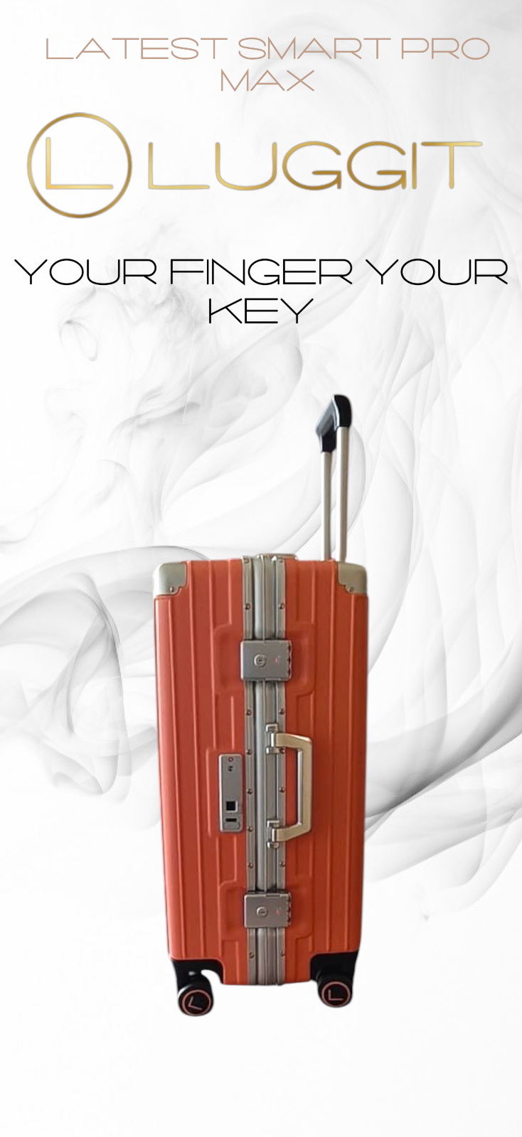 LUGGIT Smart "Pro MAX" Finger Print Unlock - With Triple Protection cabin/Check-in Trolley bag
