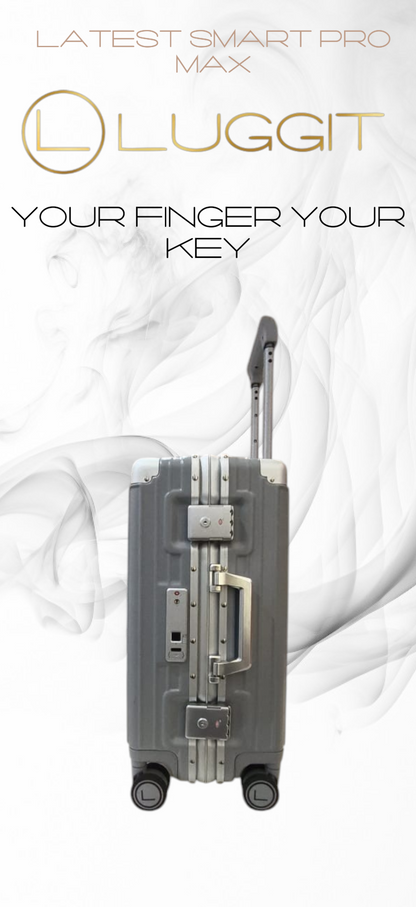 LUGGIT Smart "Pro MAX" Finger Print Unlock - With Triple Protection cabin/Check-in Trolley bag