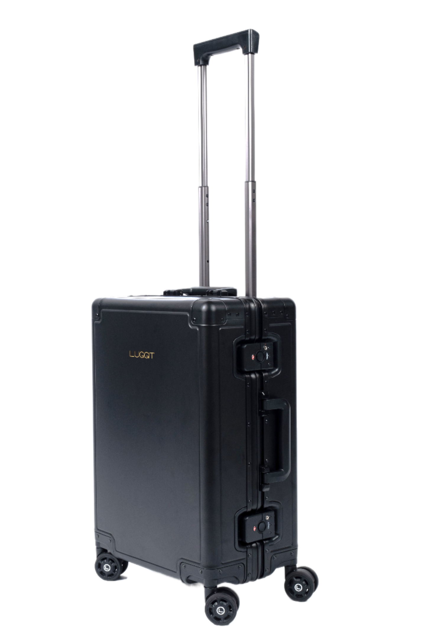 LUGGIT  Earth Circle High end  Cabin Trolley Bag, Full Aluminium  Body,Black