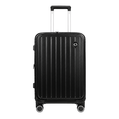 LUGGIT SFO 2.0 Premium Trolley Bag ,SmartView Wide Opening Design,TSA Lock, Polycarbonate Hard Shell, Black