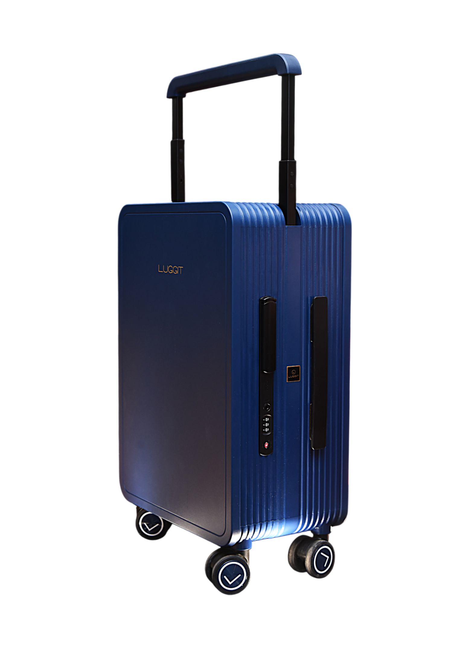 blue hard shell cabin suitcase 20 inch modern travel luggage