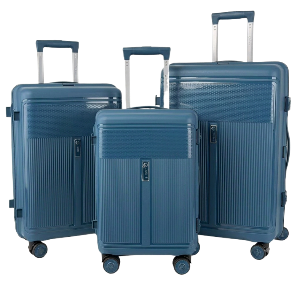 LUGGIT Osaka – 3-Piece Premium Trolley Luggage Set | Zipperless Design | TSA Lock- Petroleum Blue