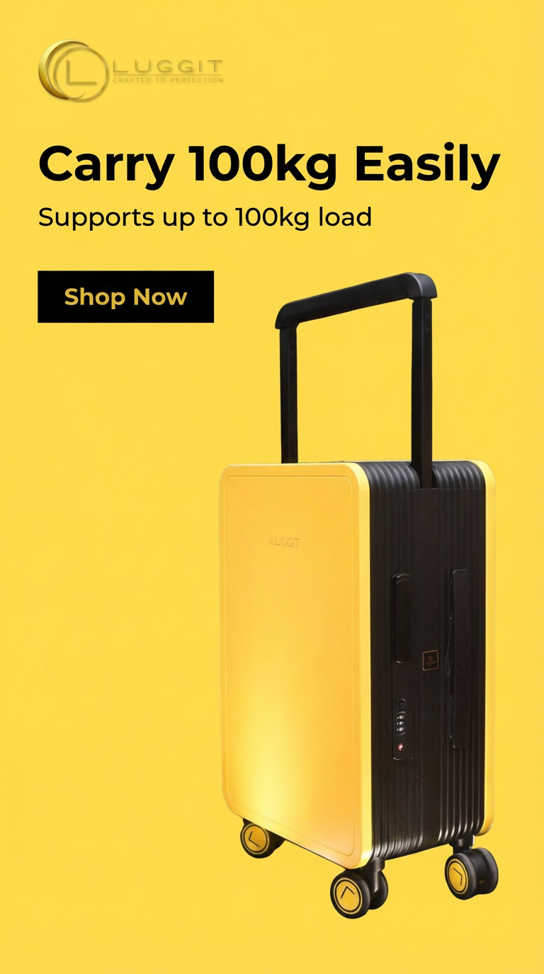 LUGGIT Premium Plus 20" Cabin 24" Check in Trolley bag Dual Tone Yellow/Black