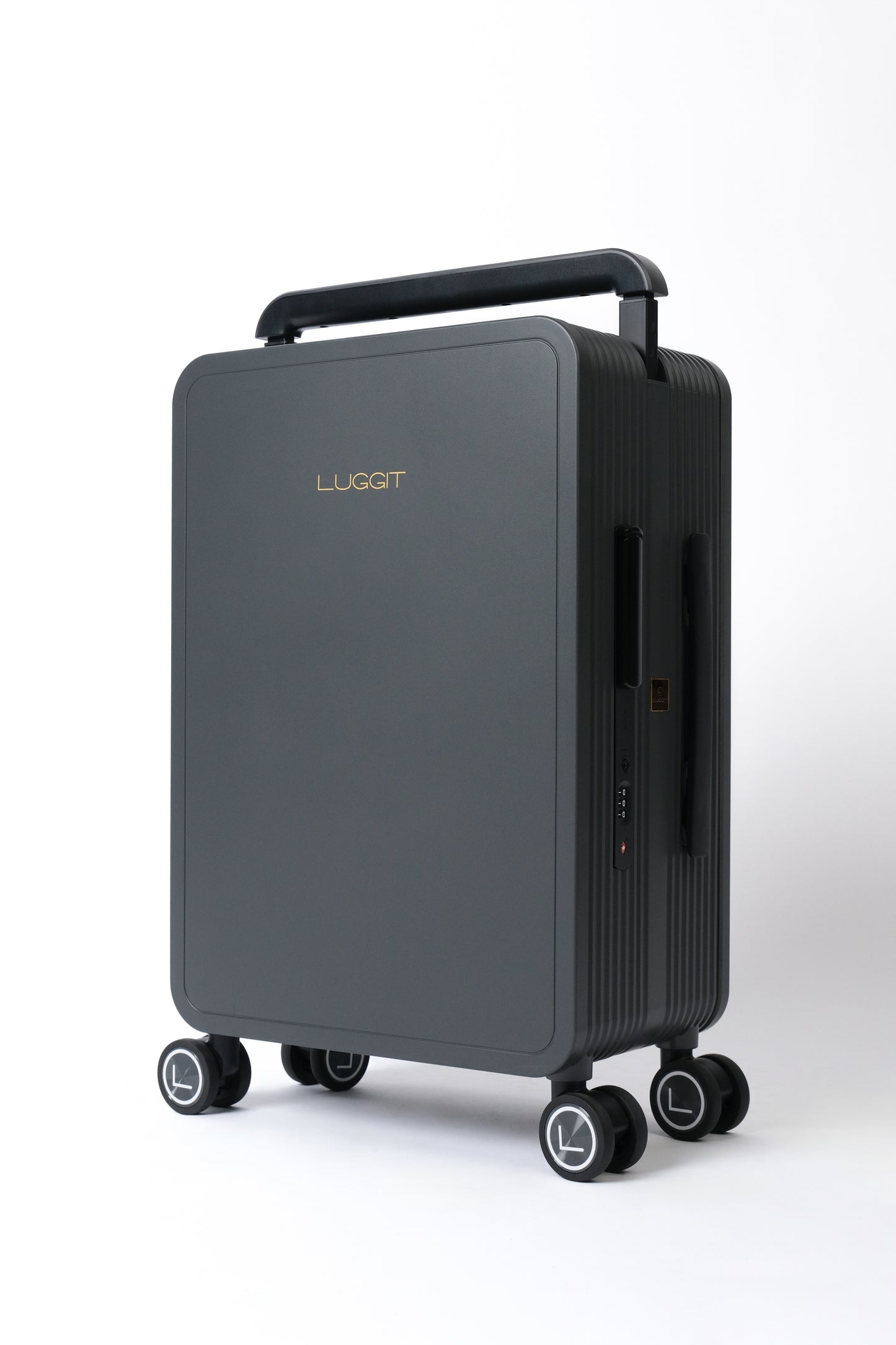 grey hard shell cabin suitcase 20 inch modern travel luggage