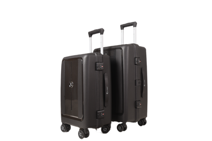 LUGGIT Tokyo Zipperless Premium Polypropylene Travel Trolley Bag ,TSA Lock ,Black