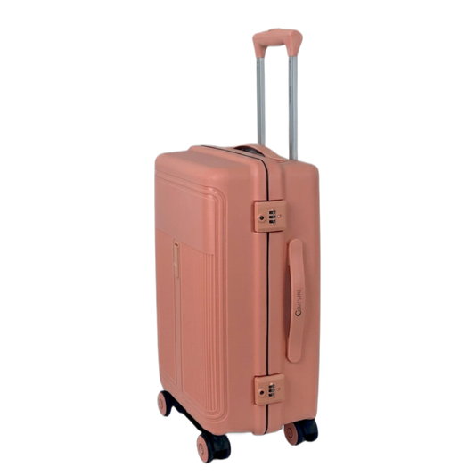LUGGIT Osaka  Zipperless Premium Polypropylene Small Medium Large Trolley Bag ,TSA Lock, Apricot