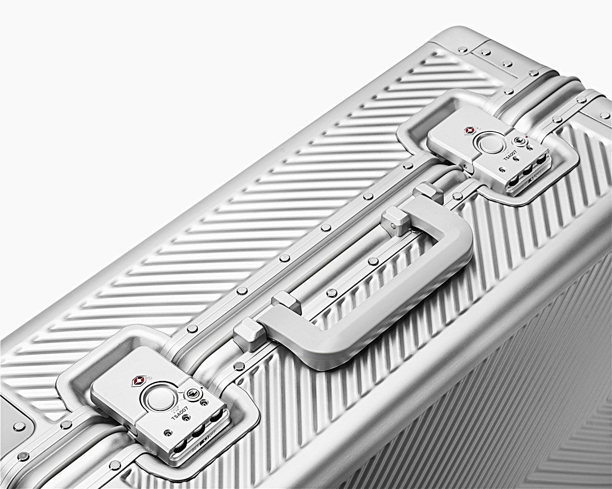 cabin trolley bag airport travel carry on luggage modern design silver