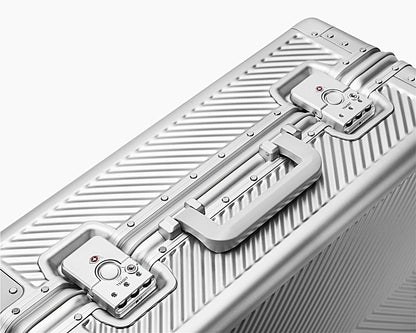 cabin trolley bag airport travel carry on luggage modern design silver