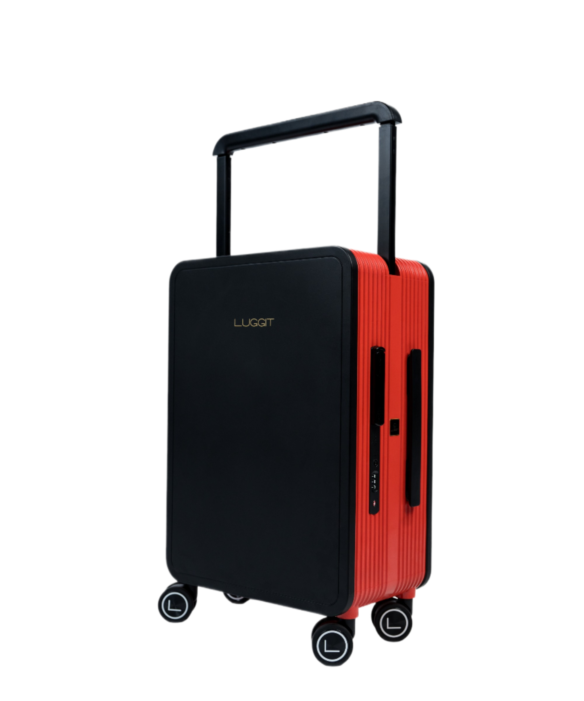 LUGGIT premium plus luggage set black red 20 inch cabin 24 inch check-in trolley