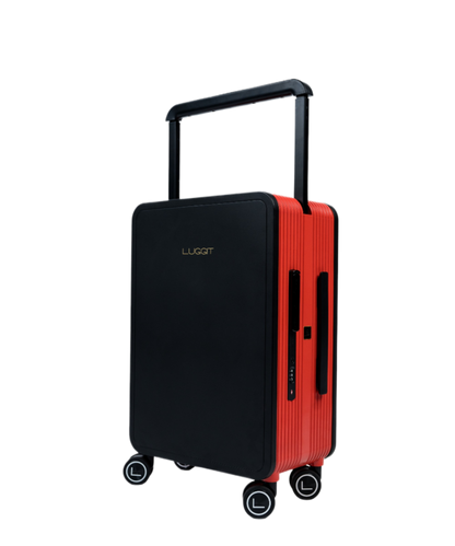 LUGGIT premium plus luggage set black red 20 inch cabin 24 inch check-in trolley