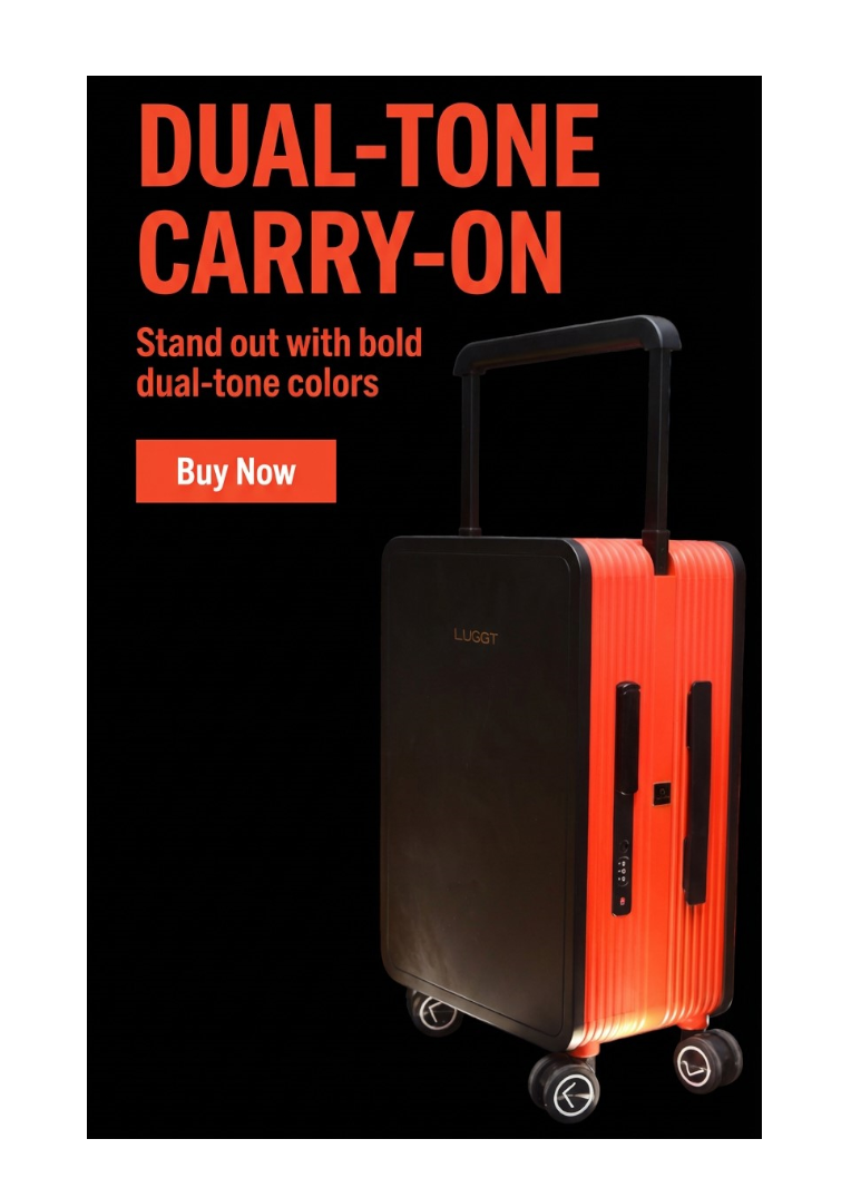 LUGGIT Premium Plus 20" Cabin 24" Check in Trolley bag  Dual Tone Black/Red