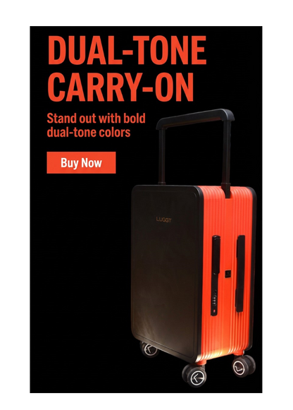 LUGGIT Premium Plus 20" Cabin 24" Check in Trolley bag  Dual Tone Black/Red