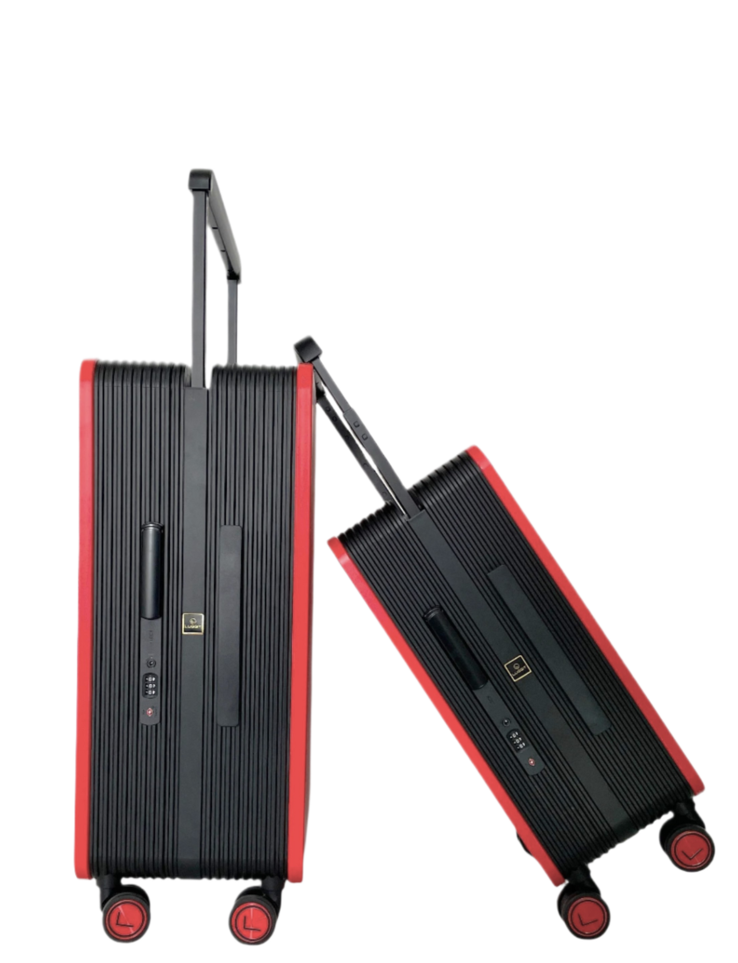 LUGGIT Premium Plus 20" Cabin & 24" Check in Luggage set of 2 Pc Dual Tone Red/Black