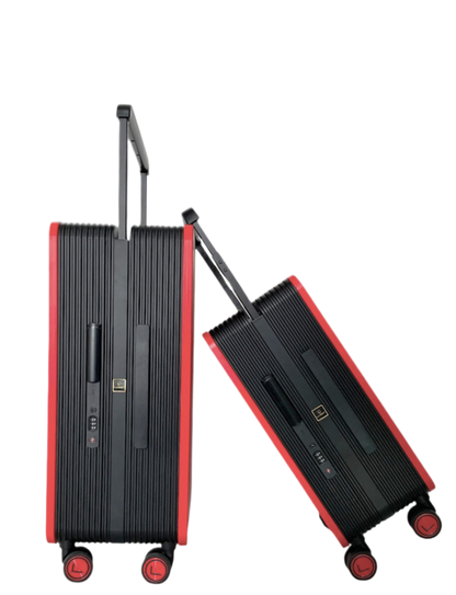 LUGGIT Premium Plus 20" Cabin & 24" Check in Luggage set of 2 Pc Dual Tone Red/Black