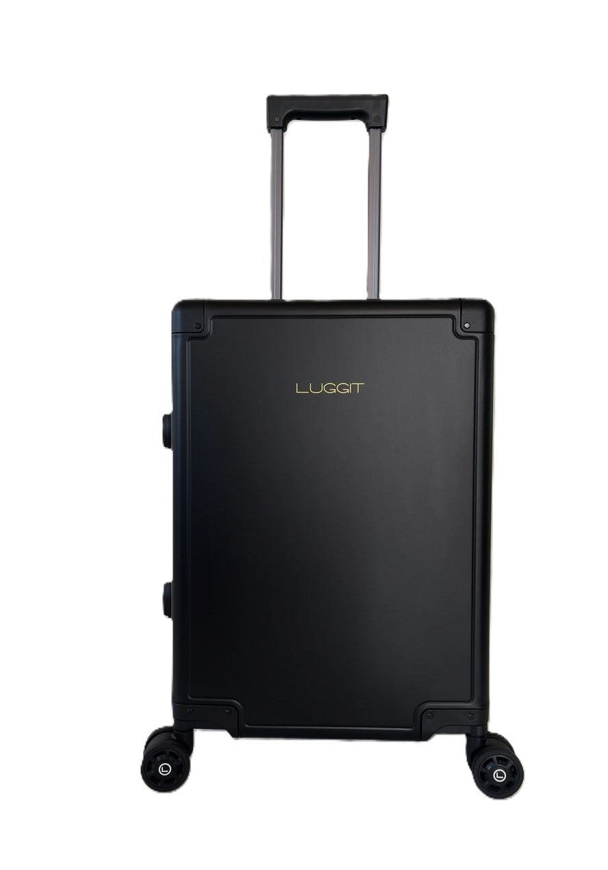 LUGGIT - Earth Circle Full  Aluminium Trolley  -Cabin Luggage -Black