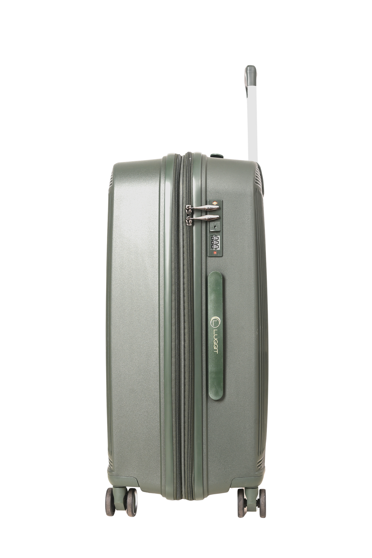 LUGGIT -Nagoya luggage Double zipper & Expandable Design cabin , medium large deep green