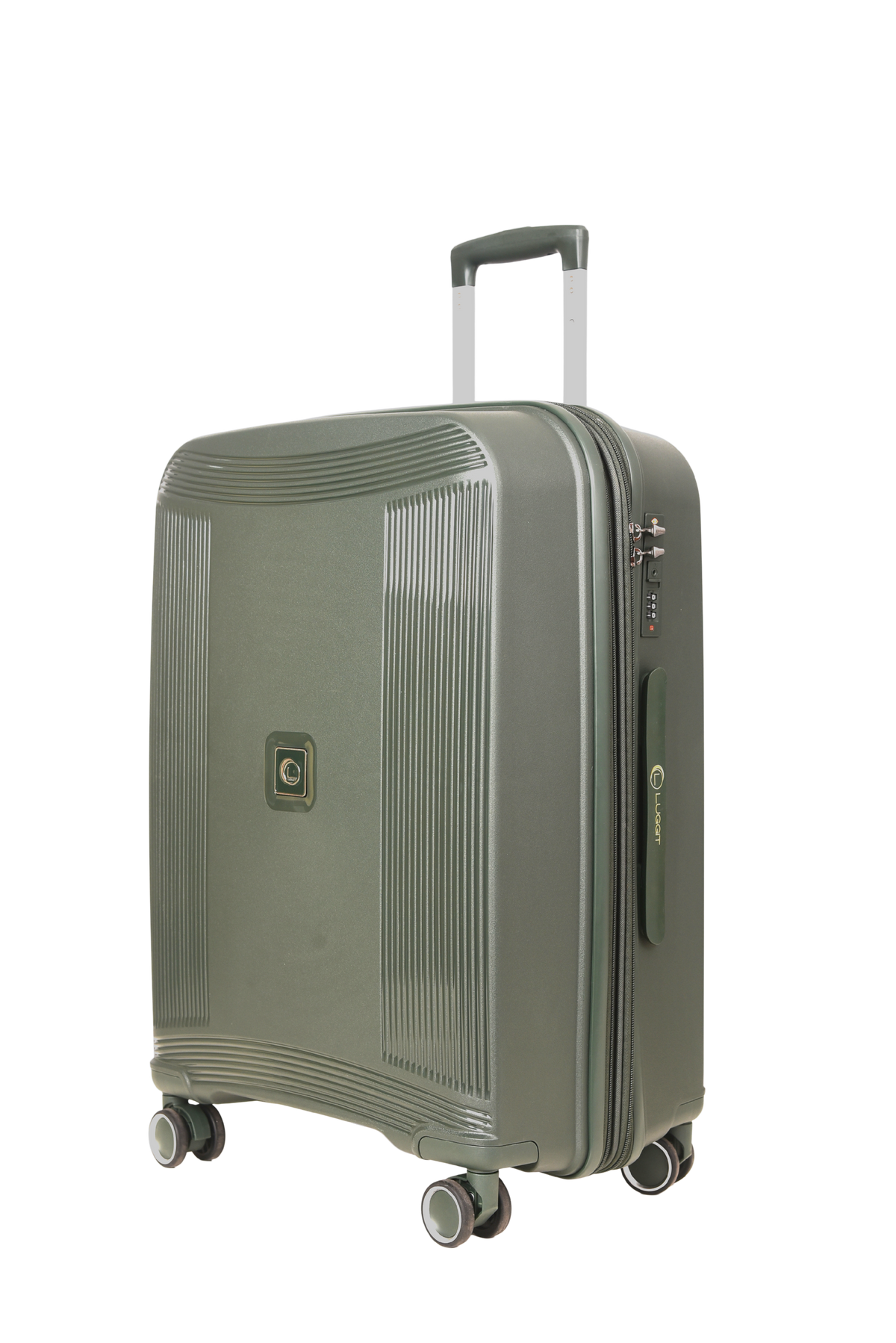 LUGGIT -Nagoya luggage Double zipper & Expandable Design cabin , medium large deep green