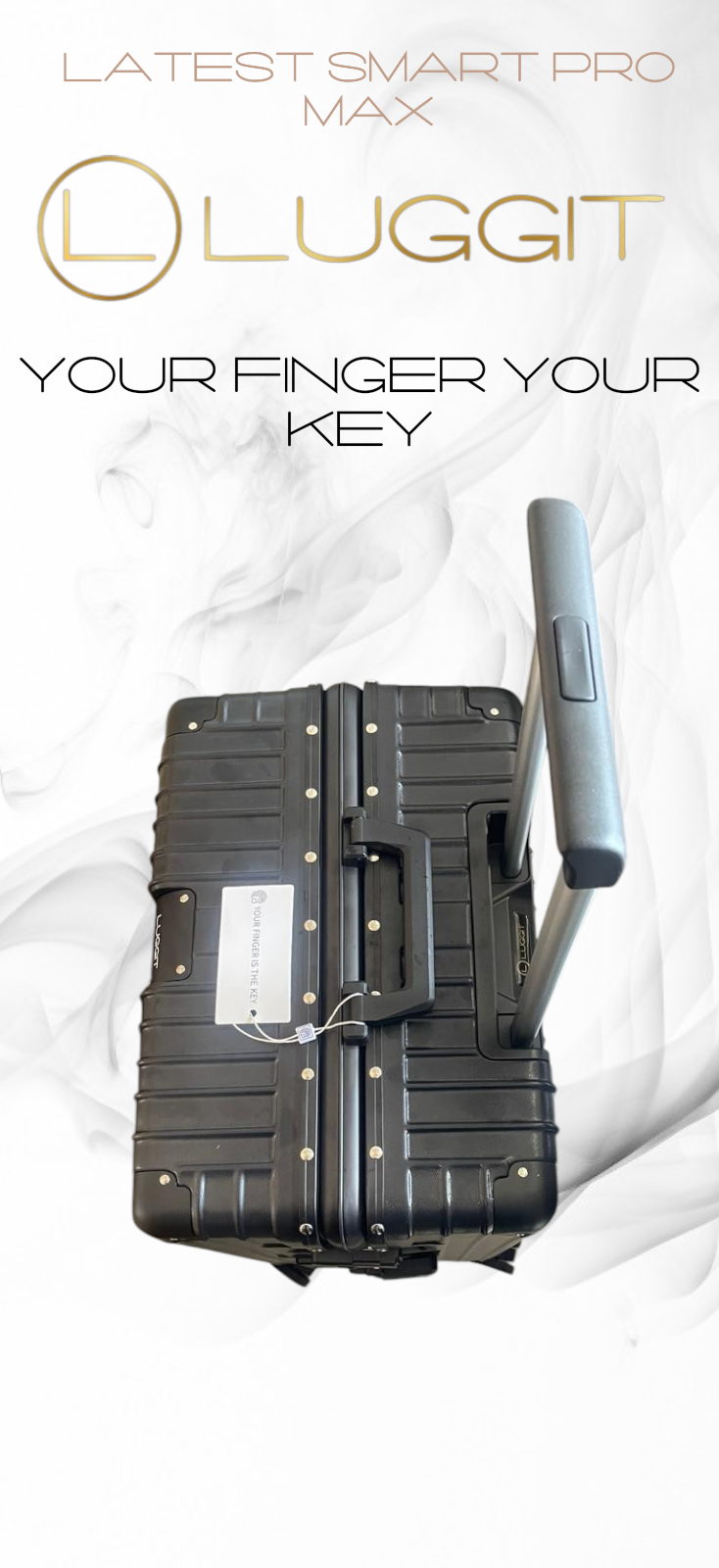 LUGGIT Smart "Pro MAX" Finger Print Unlock - With Triple Protection cabin/Check-in Trolley bag