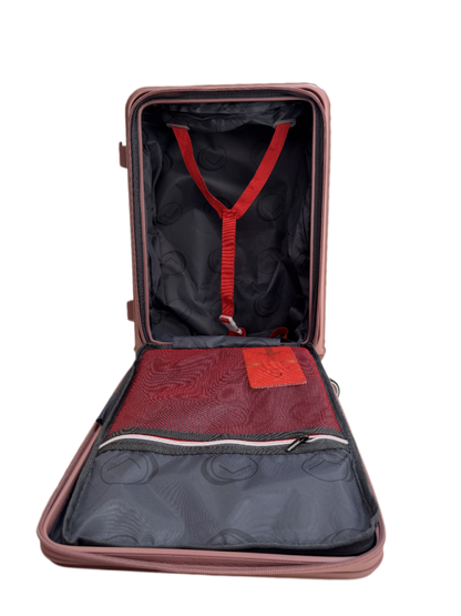 LUGGIT SFO 2.0 Premium Trolley Bag set of 3 ,SmartView Wide Opening Design,TSA Lock, Polycarbonate Hard Shell, Rose Gold