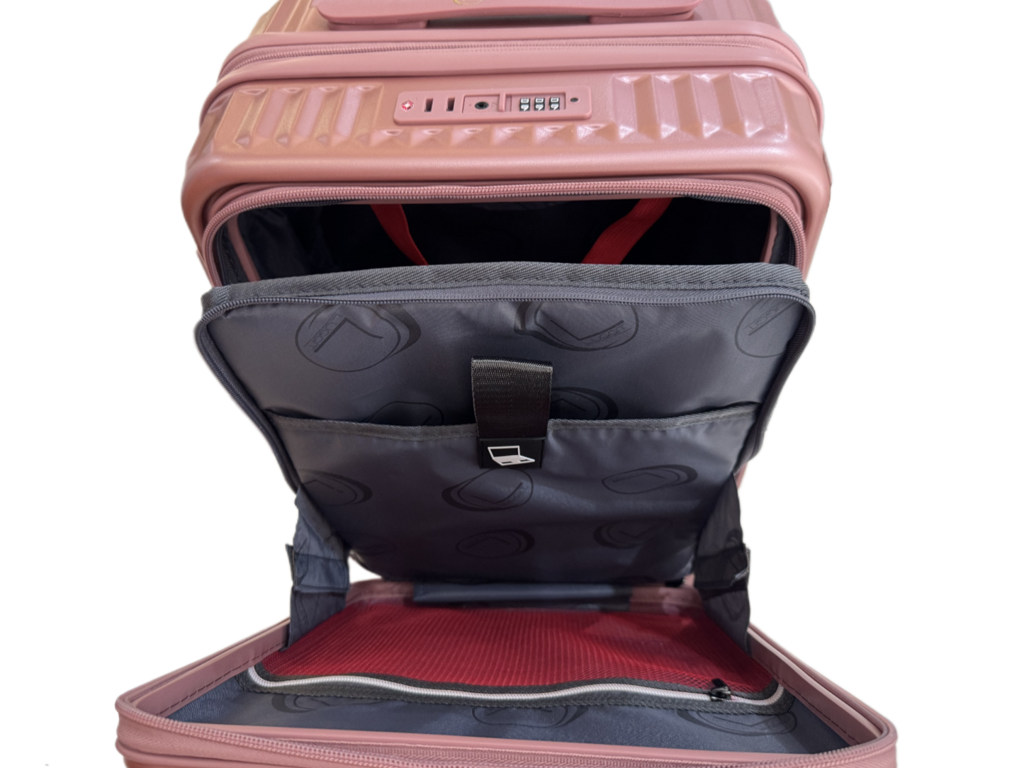 LUGGIT SFO 2.0 Premium Trolley Bag set of 3 ,SmartView Wide Opening Design,TSA Lock, Polycarbonate Hard Shell, Rose Gold