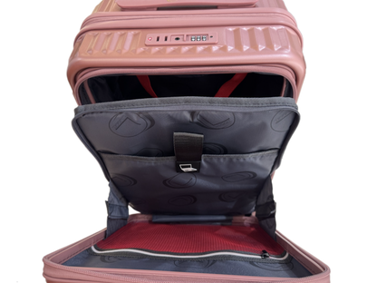 LUGGIT SFO 2.0 Premium Trolley Bag set of 3 ,SmartView Wide Opening Design,TSA Lock, Polycarbonate Hard Shell, Rose Gold