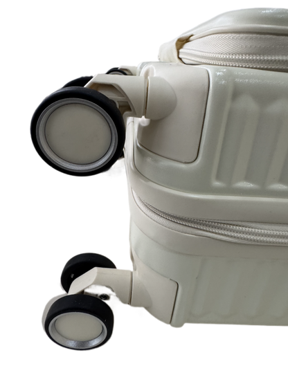 LUGGIT SFO 2.0 Premium Trolley Bag ,SmartView Wide Opening Design,TSA Lock, Polycarbonate Hard Shell, Cream White