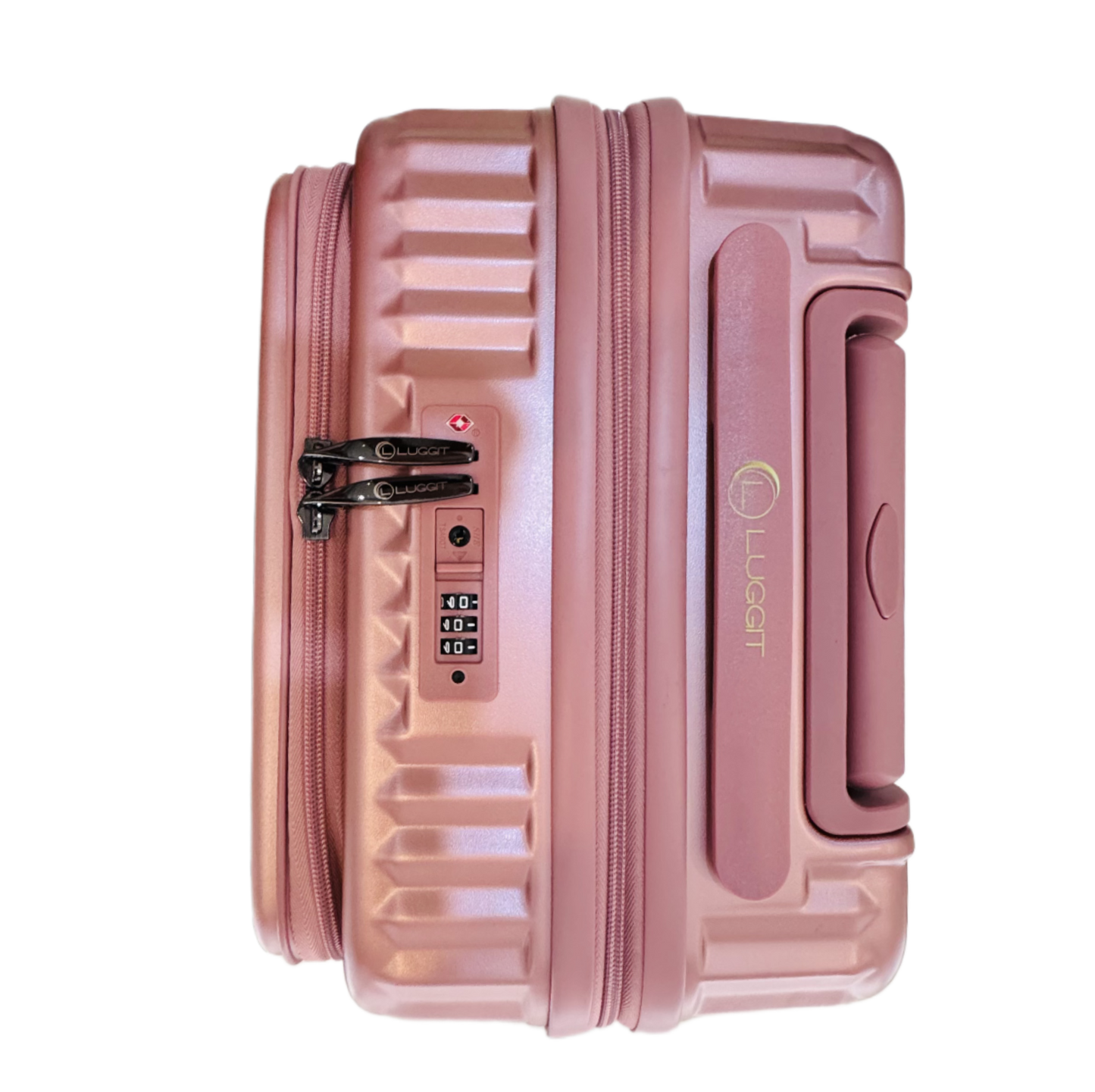 LUGGIT SFO 2.0 Premium Trolley Bag set of 3 ,SmartView Wide Opening Design,TSA Lock, Polycarbonate Hard Shell, Rose Gold