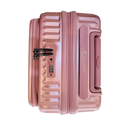 LUGGIT SFO 2.0 Premium Trolley Bag set of 3 ,SmartView Wide Opening Design,TSA Lock, Polycarbonate Hard Shell, Rose Gold