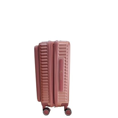 LUGGIT SFO 2.0 Premium Trolley Bag set of 3 ,SmartView Wide Opening Design,TSA Lock, Polycarbonate Hard Shell, Rose Gold