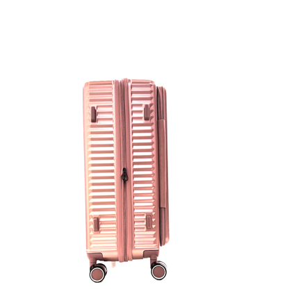 LUGGIT SFO 2.0 Premium Trolley Bag set of 3 ,SmartView Wide Opening Design,TSA Lock, Polycarbonate Hard Shell, Rose Gold