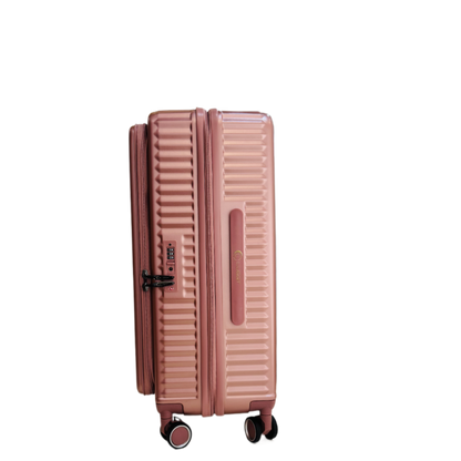 LUGGIT SFO 2.0 Premium Trolley Bag set of 3 ,SmartView Wide Opening Design,TSA Lock, Polycarbonate Hard Shell, Rose Gold