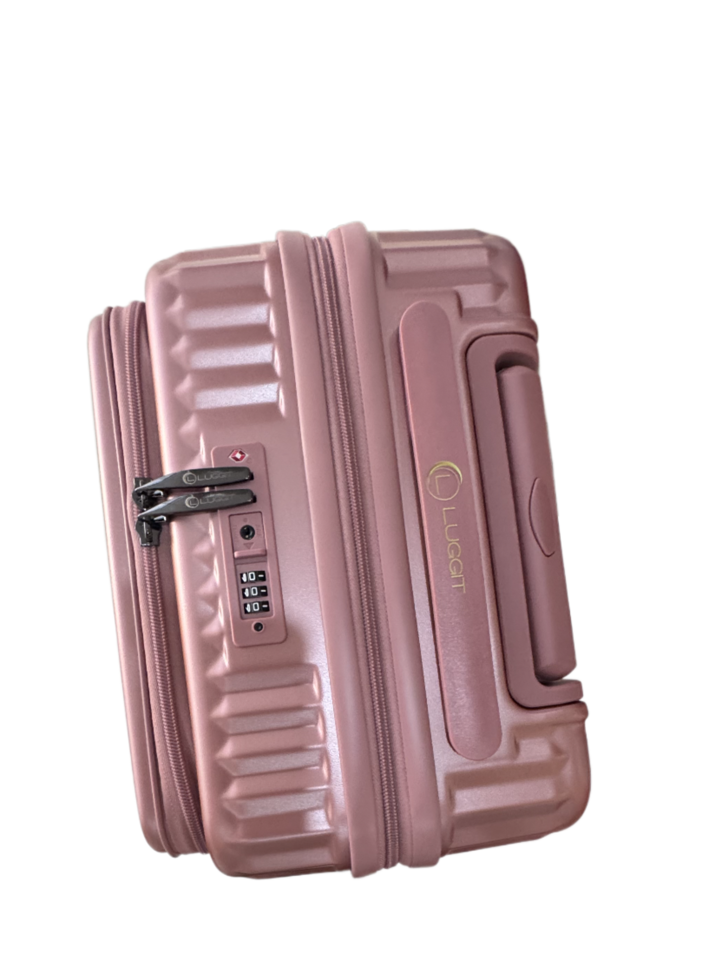 LUGGIT SFO 2.0 Premium Trolley Bag set of 3 ,SmartView Wide Opening Design,TSA Lock, Polycarbonate Hard Shell, Rose Gold