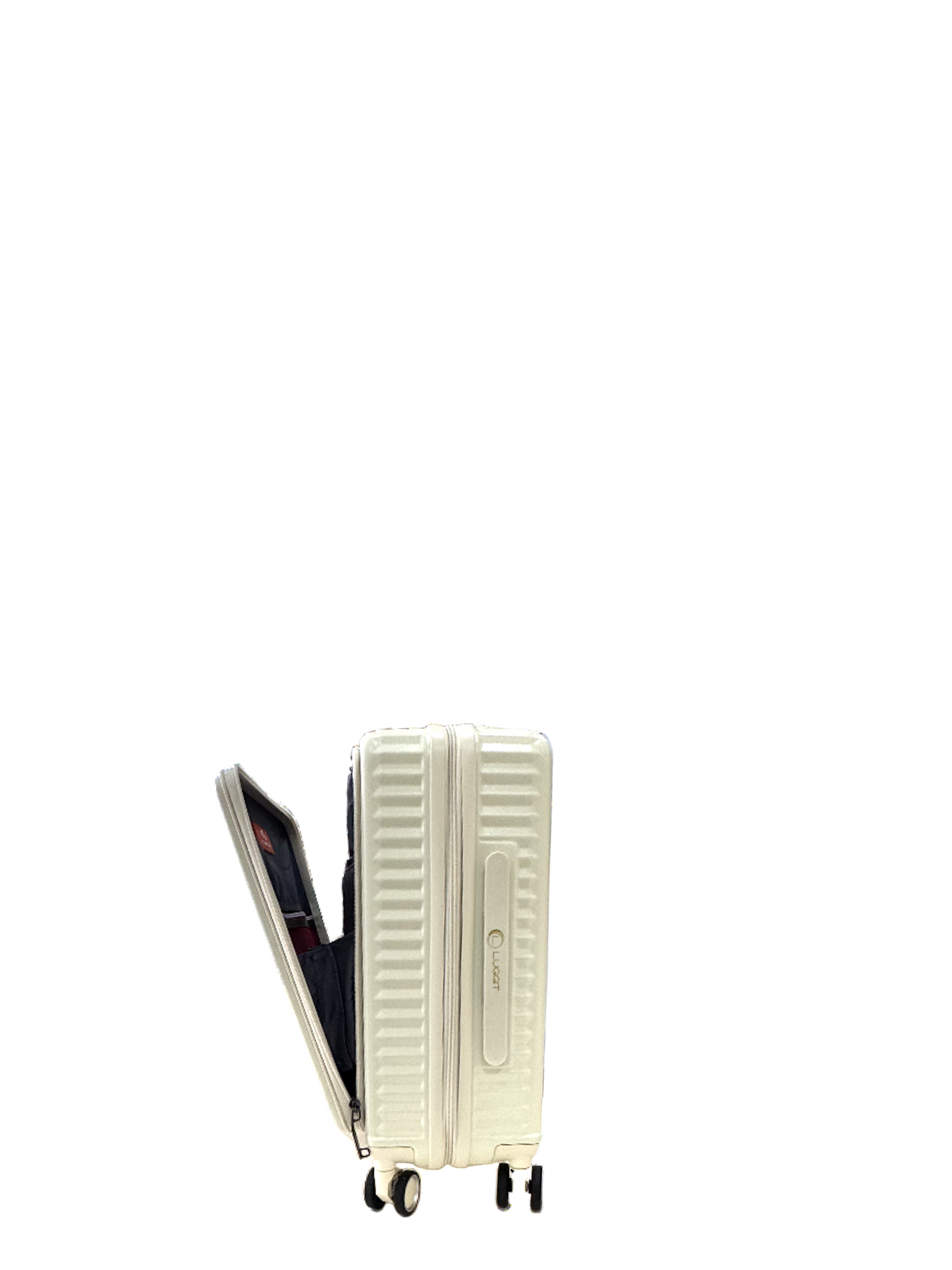 LUGGIT SFO 2.0 Premium Trolley Bag ,SmartView Wide Opening Design,TSA Lock, Polycarbonate Hard Shell, Cream White
