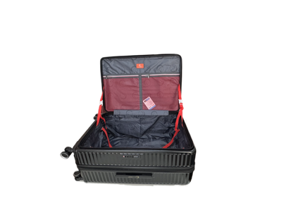 LUGGIT SFO 2.0 Premium Trolley Bag ,SmartView Wide Opening Design,TSA Lock, Polycarbonate Hard Shell, Black