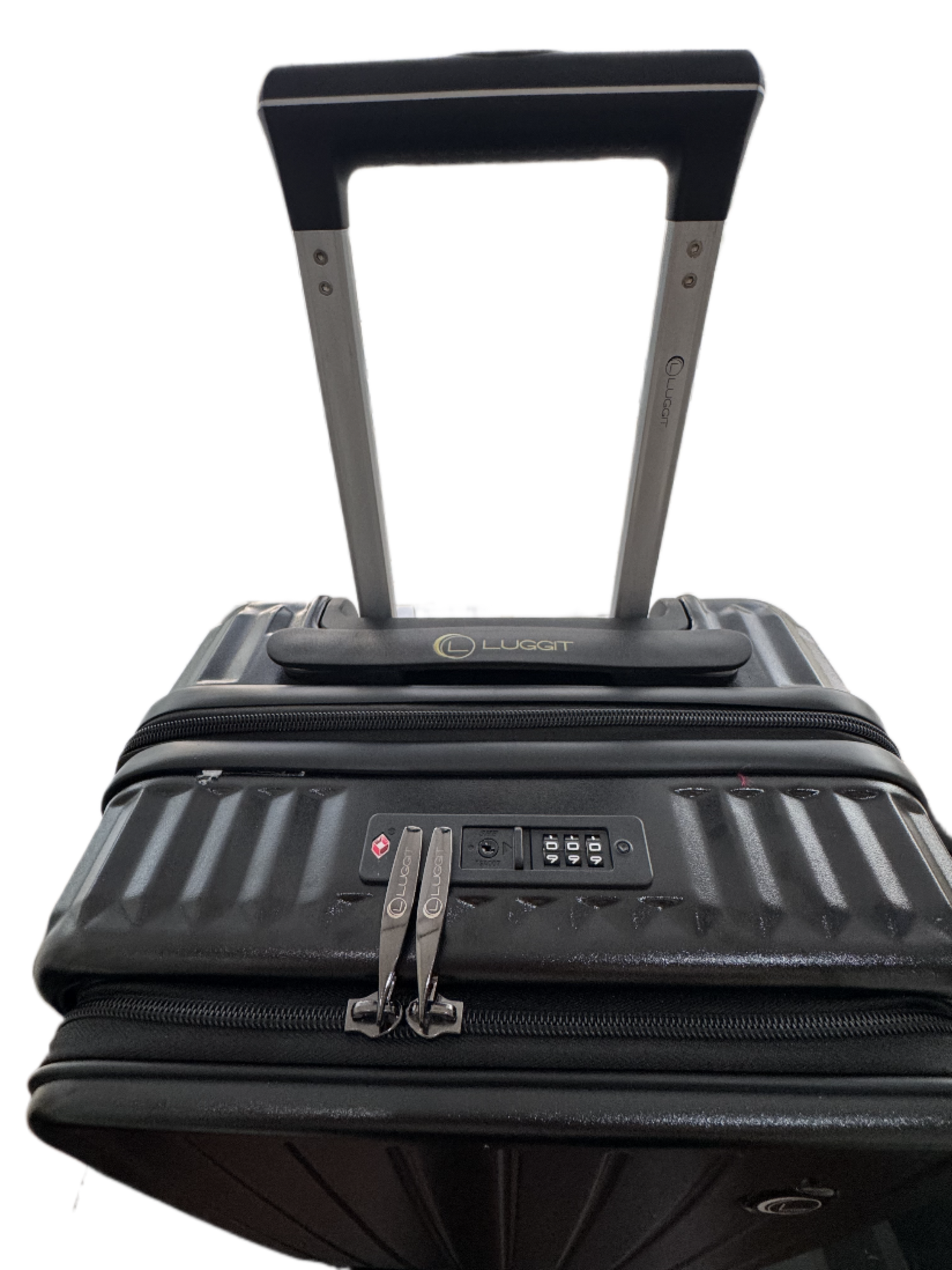 LUGGIT SFO 2.0 Premium Trolley Bag ,SmartView Wide Opening Design,TSA Lock, Polycarbonate Hard Shell, Black