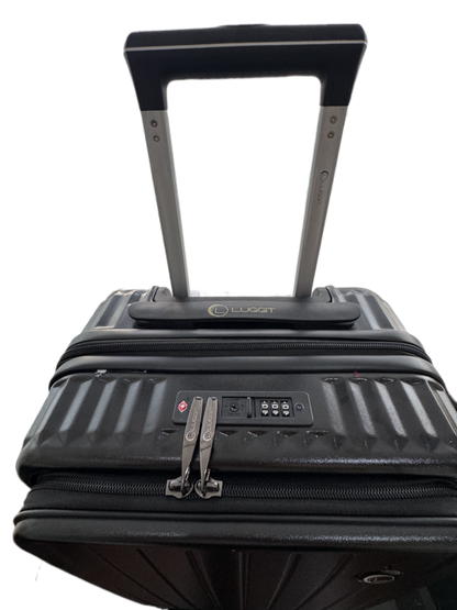 LUGGIT SFO 2.0 Premium Trolley Bag ,SmartView Wide Opening Design,TSA Lock, Polycarbonate Hard Shell, Black