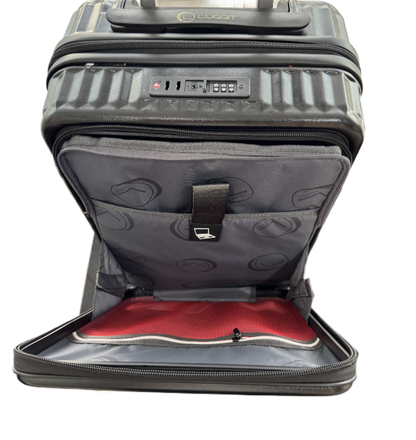 LUGGIT SFO 2.0 Premium Trolley Bag ,SmartView Wide Opening Design,TSA Lock, Polycarbonate Hard Shell, Black