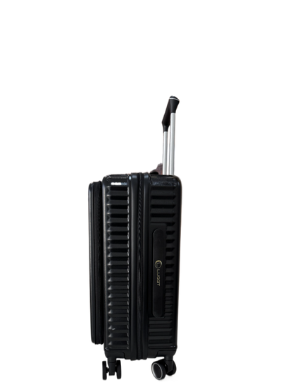 LUGGIT SFO 2.0 Premium Trolley Bag ,SmartView Wide Opening Design,TSA Lock, Polycarbonate Hard Shell, Black