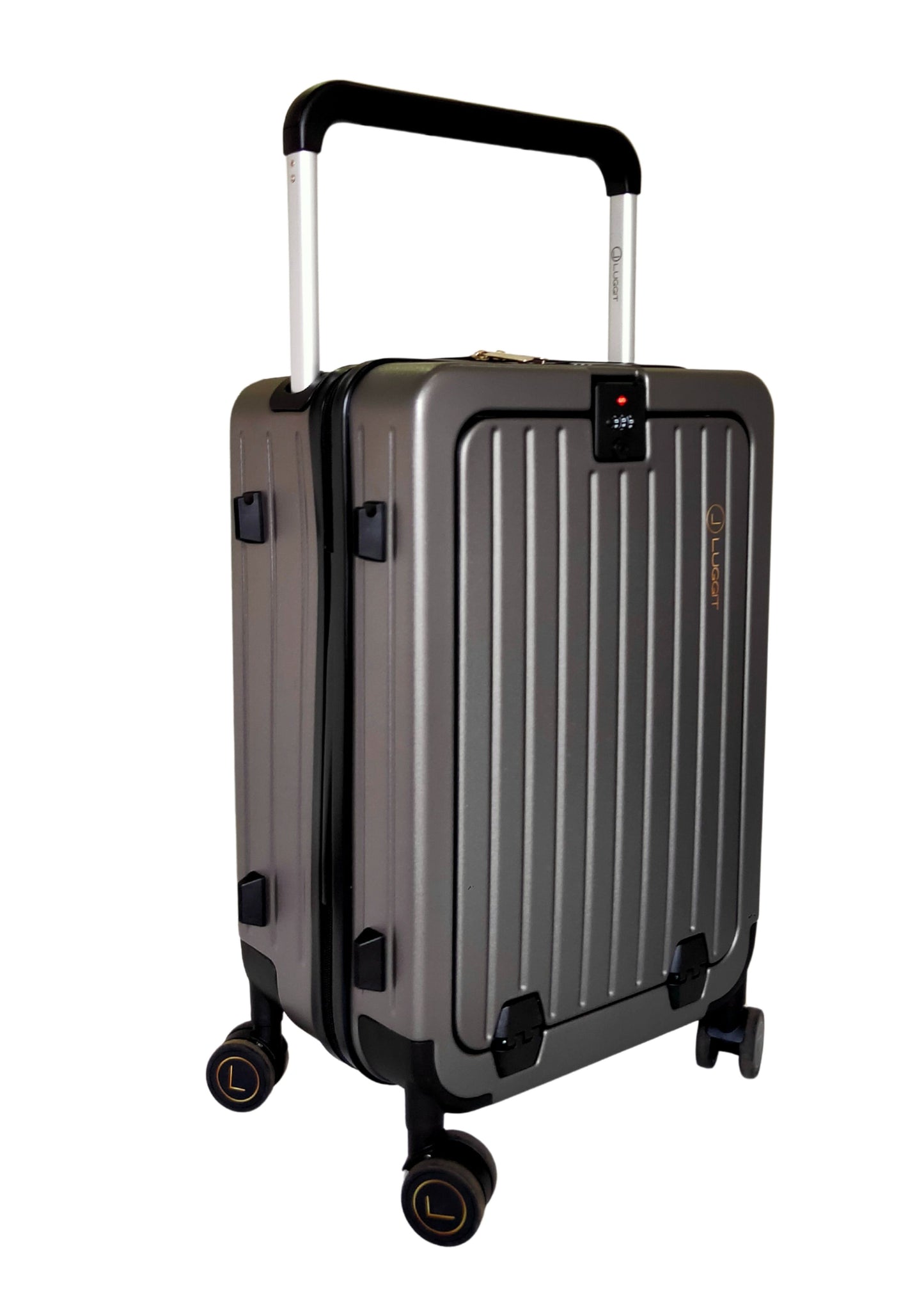 cabin luggage front laptop pocket TSA lock USB charging suitcase luggit