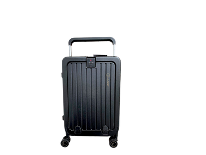 Black suitcase with a handle on a white background luggit